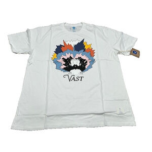 NWT VastLife Mens Yogi Fro Graphic T-Shirt Short Sleeve‎ Crew Neck White Size XL